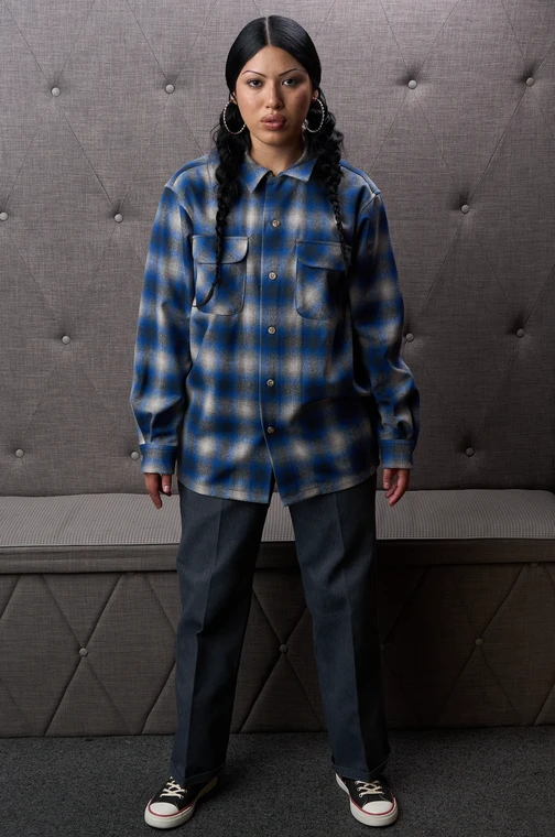 PREORDER (TALL SIZES ONLY) Fall 2026 Slate/Blue Ombre Pendleton Board Shirt
