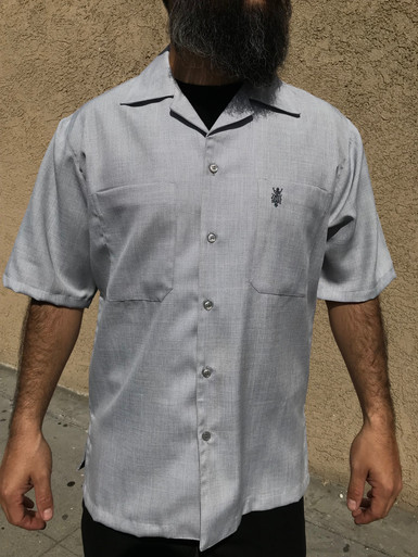 【2plan】Seukun two-pocket herringbone half shirt 2PLAN