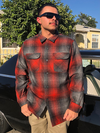 Spring 2024 Pendleton Board Shirt Black Red Ombre