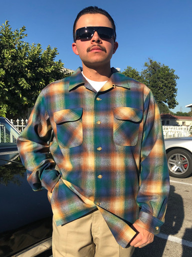 Spring 2024 Pendleton Board Shirt Blue Brown Multi Ombre