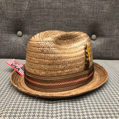 Stingy Brim Pinch Front Dark Coconut Straw Hat