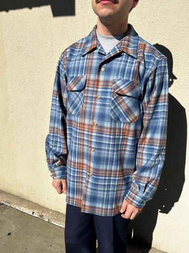 Fall 2024 Blue Tan Ombre Pendleton Board Shirt