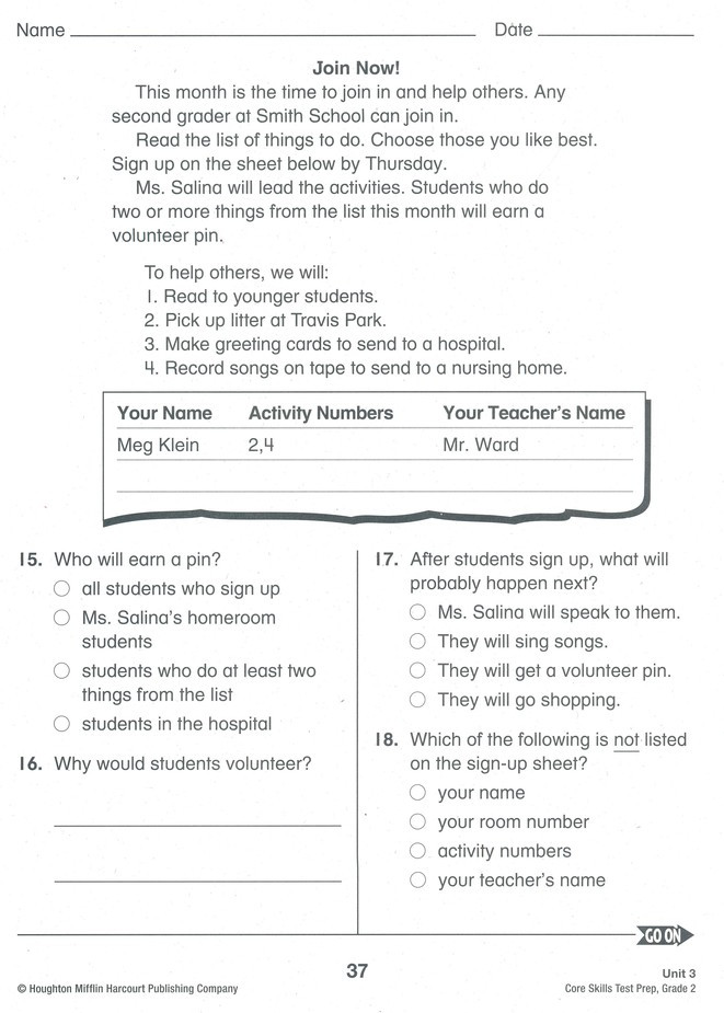 Core Skills: Test Preparation Grade 2 - Classroom Resource Center