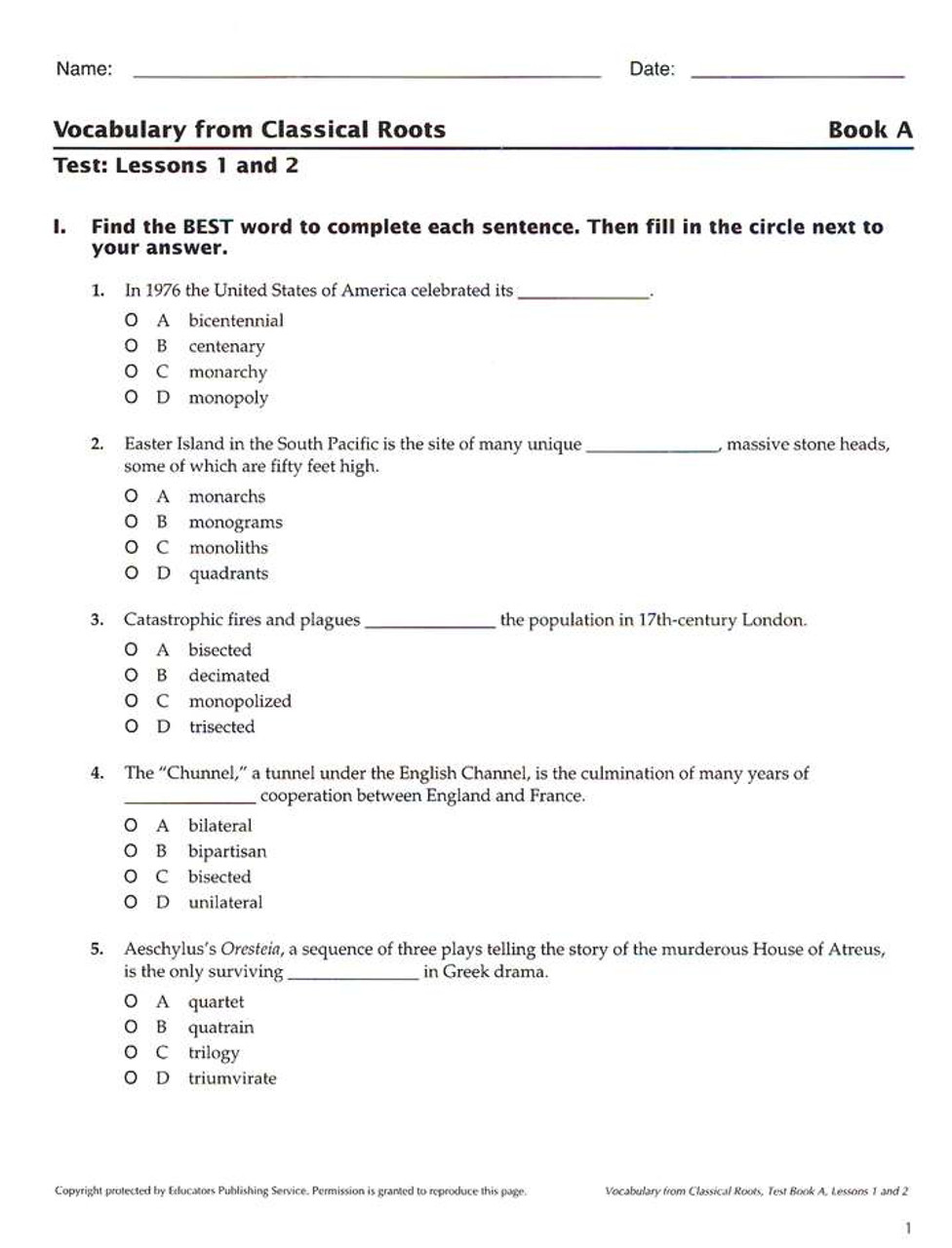 vocabulary-from-classical-roots-grade-7-book-a-tests-blackline