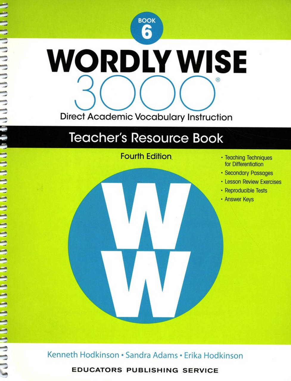 Wordly Wise 3000 4th Edition Book 6 Teacher Resource Book