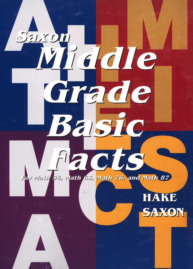 Saxon Math 5 4 And Up Middle Grade Basic Fact Cards Grades 4 8 Classroom Resource Center