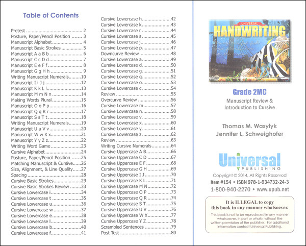 Universal Handwriting Grade 2MC Manuscript Review & Introduction to