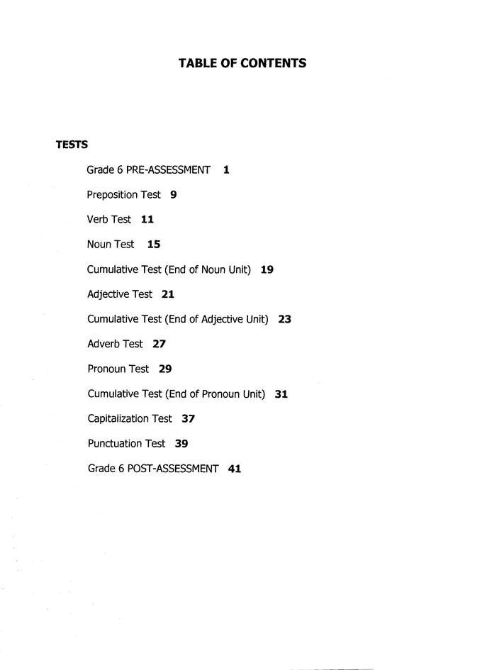 Easy Grammar Grade 6 Test Booklet - Classroom Resource Center