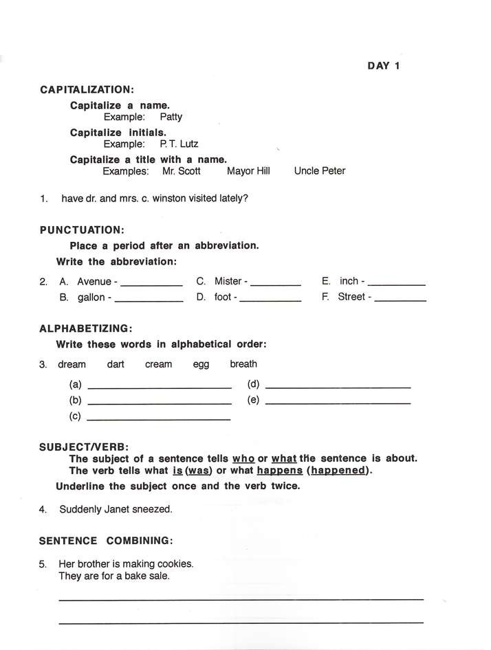 Daily Grams Grade 4 Workbook Classroom Resource Center