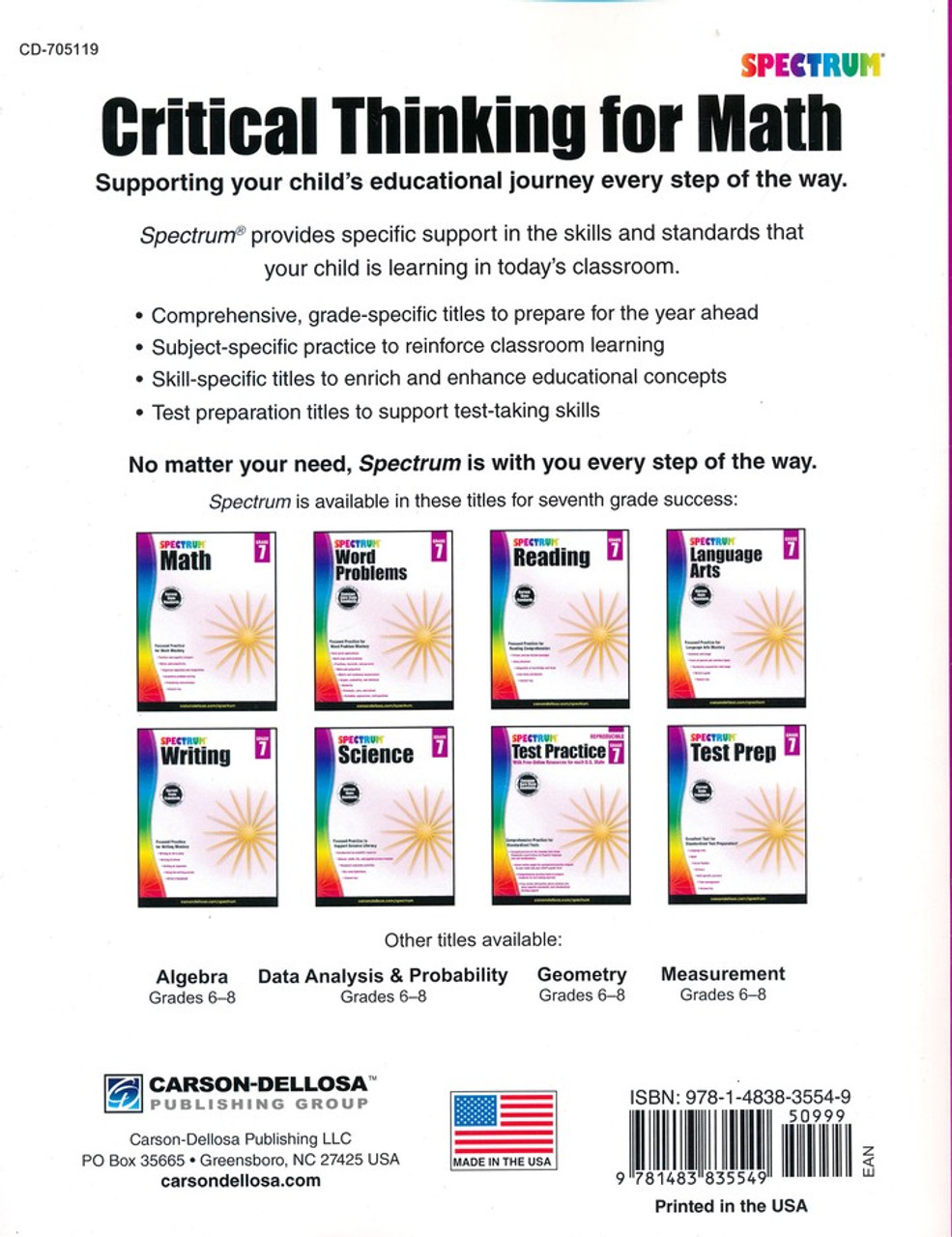 critical thinking for math spectrum