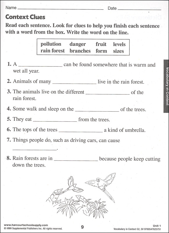 Vocabulary in Context For Common Core Standards Grade 2 - Classroom ...