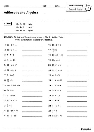 Ags Algebra 1 Student Workbook Classroom Resource Center