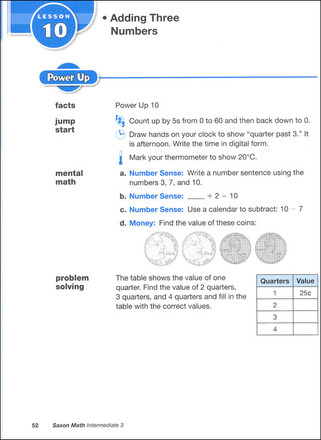 Saxon Math Grade 3 Intermediate Student Textbook 2012 - Classroom Resource  Center