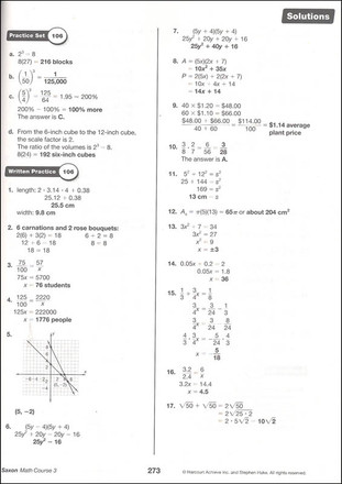 Saxon Math Grade 8 Course 3 Solutions Manual - Classroom Resource Center