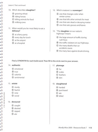 Bestseller: Wordly Wise Book 7 Lesson 6 Test Answers