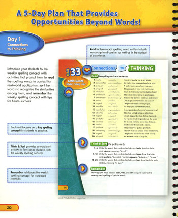 Zaner Bloser Spelling Connections Grade 7 Student Teacher Hs Bundle Classroom Resource Center