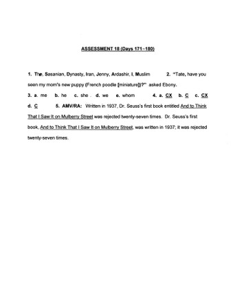 Easy Grammar Ultimate Series: Grade 10 Student Test Booklet - Classroom ...