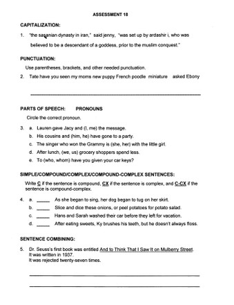 Easy Grammar Ultimate Series: Grade 10 Student Test Booklet - Classroom ...