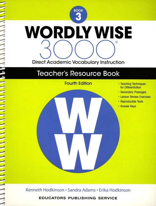 Wordly Wise 3000 4th Edition Book 3 Teacher Resource Book - Classroom ...