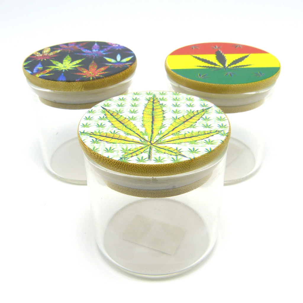 Cannabis-Themed Glass Jar
