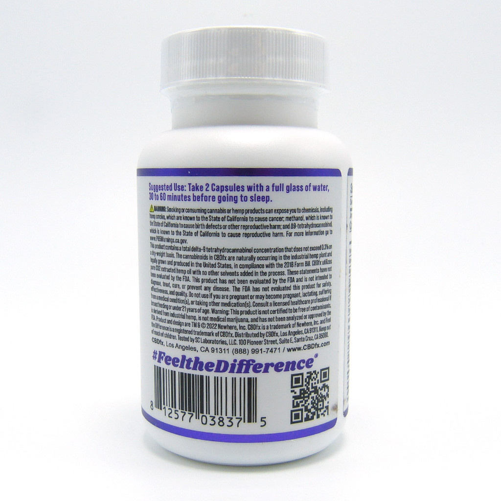 CBDfx Night Capsules (15 mg CBD & 2.5 mg CBN) (60 count) (Broad Spectrum)