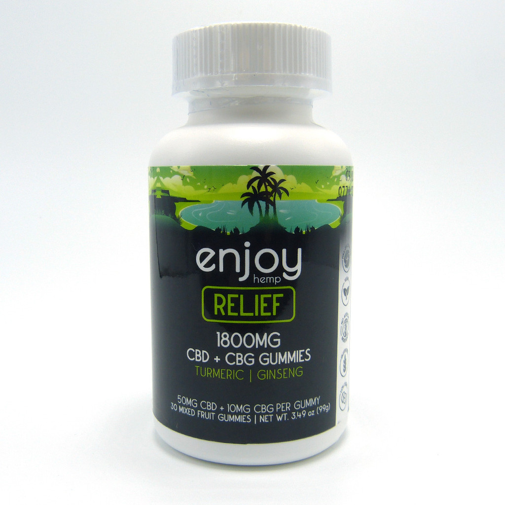 Enjoy Hemp Relief Gummies (Full Spectrum) (50 mg CBD + 10 mg CBG per gummy) (30 count)