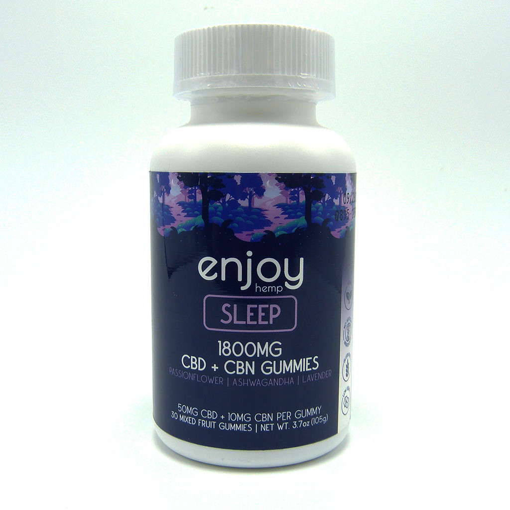 Enjoy Hemp Sleep Gummies (Full Spectrum) (50 mg CBD + 10 mg CBN per gummy) (30 count)