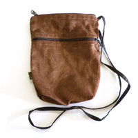 Hempmania Corduroy Hemp Two-Zipper Handbag