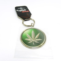 Metal Keychain - Hemp Leaf