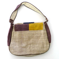 Earth Divas Multi-Color Hemp Handbag with flap