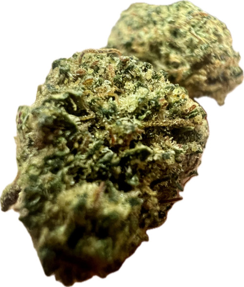 These two buds are flexing like they’re about to start a fucking riot in your stash jar. Look at that frost—each nug looks like it was rolled in sugar, ready to slap your senses with dankness. You can see the trichomes glistening, waiting to unleash their potent punch. This is the kind of shit that’ll have you staring at it for hours before you even think about grinding it up.