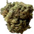 A wider view of the Mendo Breath nug, showing off its dense, layered structure. The bud appears chunky and well-cured, with a frosty coating of trichomes. The blend of green tones with subtle brown accents gives it that high-quality, potent look. The texture shows a balance between fluffiness and stickiness, making it an appealing choice for heavy hitters.