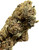 In this shot, the Ripkitty Black Truffle THCA Flower displays its robust structure and thick layering of trichomes. The photo captures the nug’s slightly irregular, almost knotted appearance, as the plant's dense foliage wraps tightly around itself. The visual texture is gritty and raw, evoking the earthy richness that the strain is known for. The bud's overall aesthetic gives off a potent vibe, foretelling the heavy, relaxing effects it’s sure to deliver.