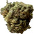 A wider view of the Mendo Breath nug, showing off its dense, layered structure. The bud appears chunky and well-cured, with a frosty coating of trichomes. The blend of green tones with subtle brown accents gives it that high-quality, potent look. The texture shows a balance between fluffiness and stickiness, making it an appealing choice for heavy hitters.