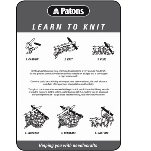 Learn To Knit Leaflet