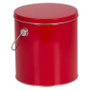 Red Solid Tall Round Tin Container