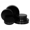Black Solid Round Tin Container Size 2C 7 3/16" x 2 5/8" (24 pack)