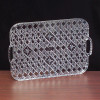 Rectangle Plastic Crystal Cut Tray with Handles