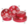 Red with Snowflakes Round Tin Collection