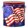 Star Spangled Tall Round Tin Container