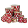 Burgundy Diamonds Round Tin Container Size 2C 7 3/16" x 2 5/8" (24 pack)