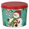 Peppermint Snowmen Popcorn Tin Container Size 15T