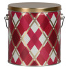 Burgundy Diamonds Tall Round Tin Container