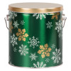 Emerald Snowfall Tall Round Tin Container