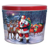 Santa with Reindeer Popcorn Tin Container