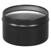 2 13/16" Diameter (6 oz.) Deep Round Black Seamless Tin Body 2 13/16" Diameter (6 oz.) Deep Round Black Seamless Tin Body