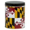 Maryland Flag Tall Round Tin Container Size 1QT