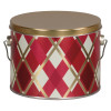 Burgundy Diamonds Tall Round Tin Container Size 5S