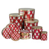 Burgundy Diamonds Round Tin  Container Size 1S 6 11/16" x 1 13/16" (24 pack)