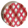 Burgundy Diamonds Round Tin Container Size 1S
